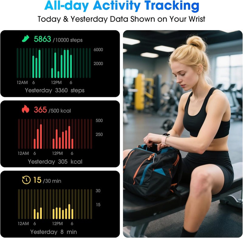 DAVIKO Pedometer Watch Senior Friendly No App/Phone Required, Waterproof Fitness Tracker Watch with Step Counter Calories/Sleep Tracker for Walking Running for Men Women - Image 3
